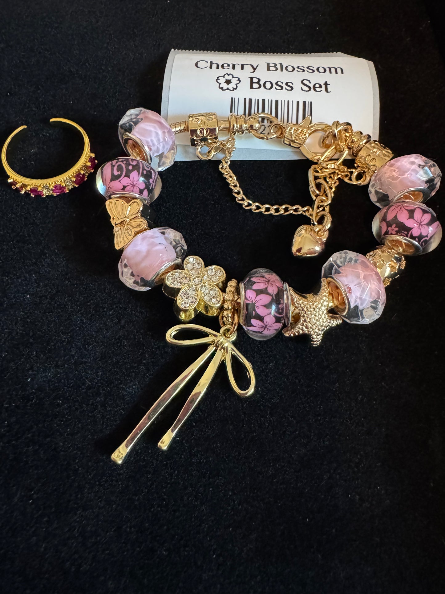 Cherry Blossom Boss Set (Adjustable Ring)