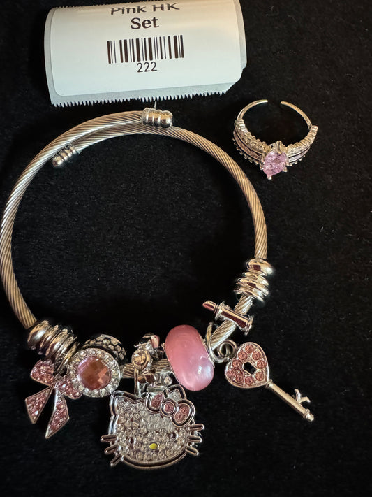 Pink HK Set  (Adjustable Ring)