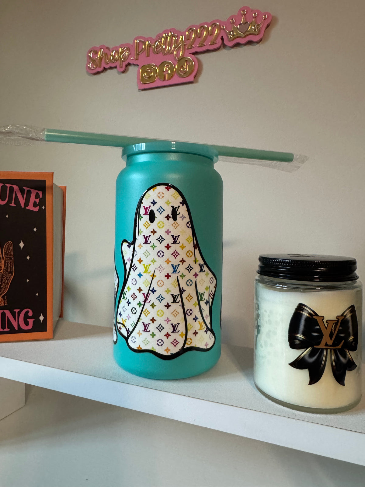 Halloween cup- Multi ghost (teal)