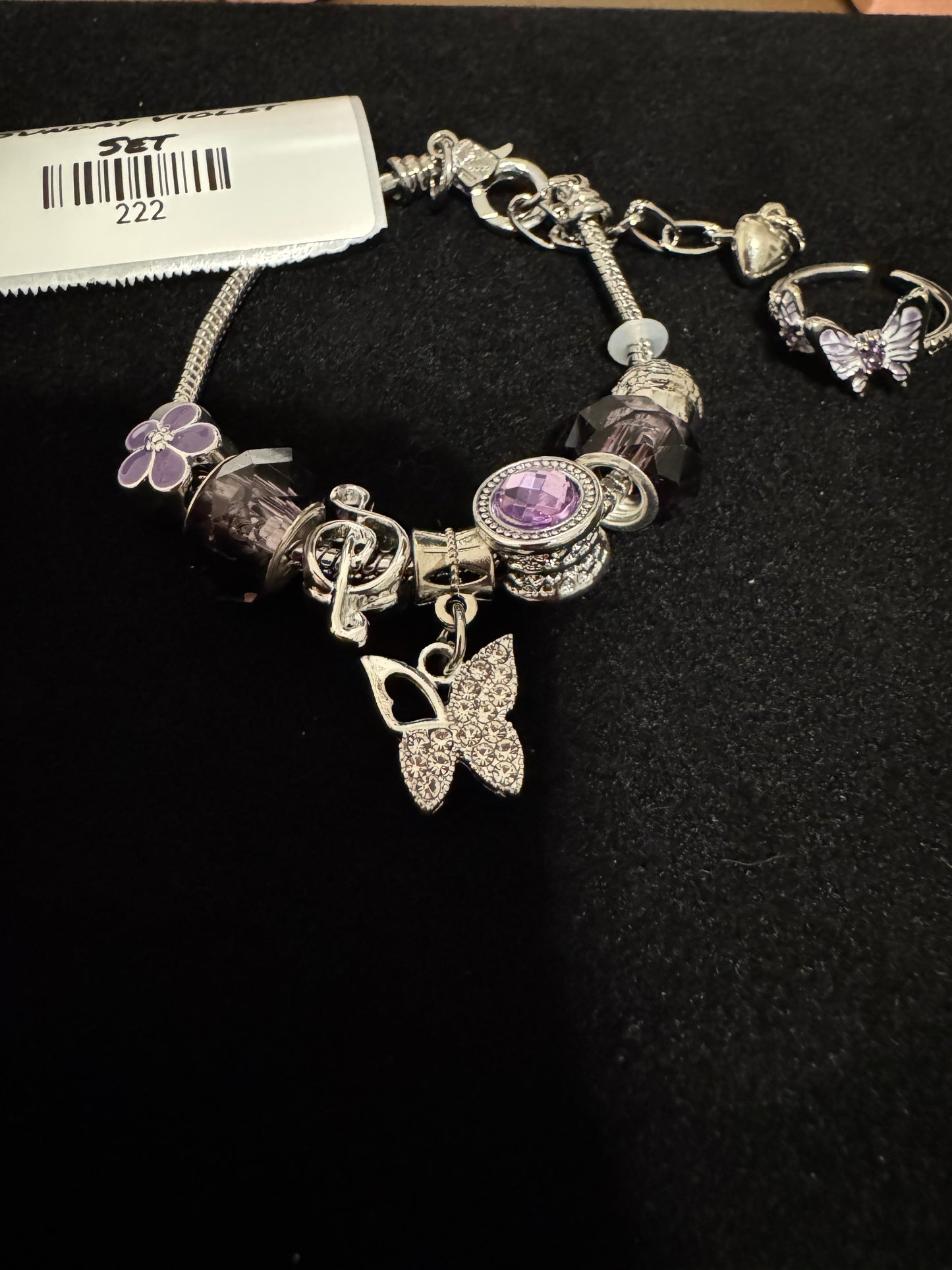 Sunday Violet set (Adjustable Ring)
