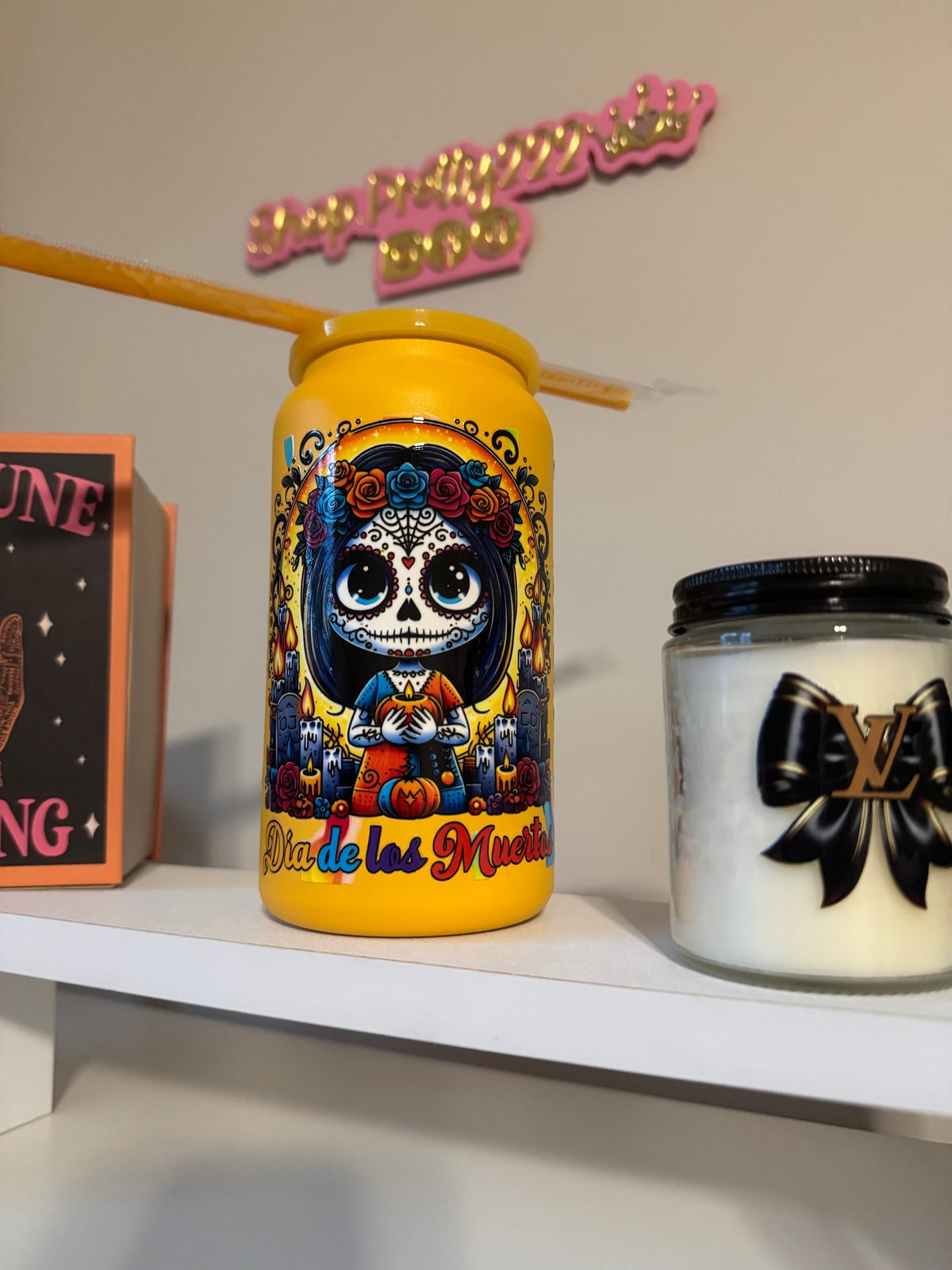 Halloween cup- Dia de (yellow)