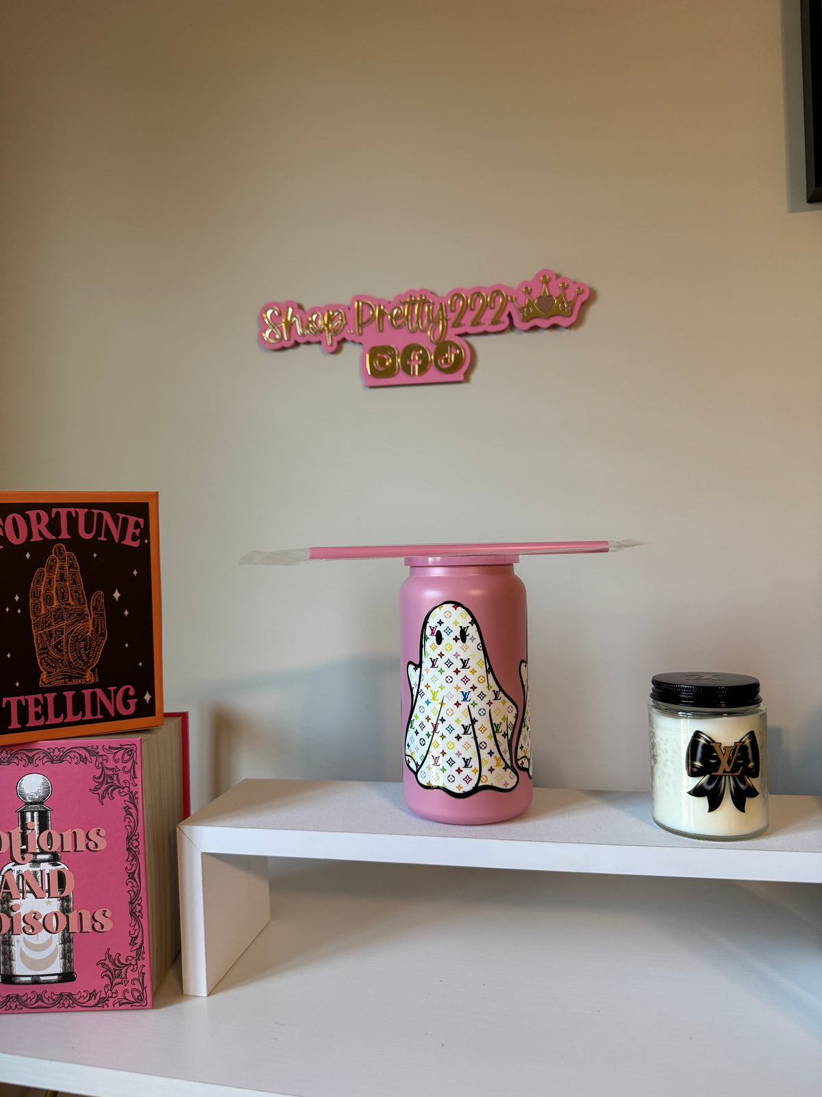 Halloween Cup- Multi Ghost Pink