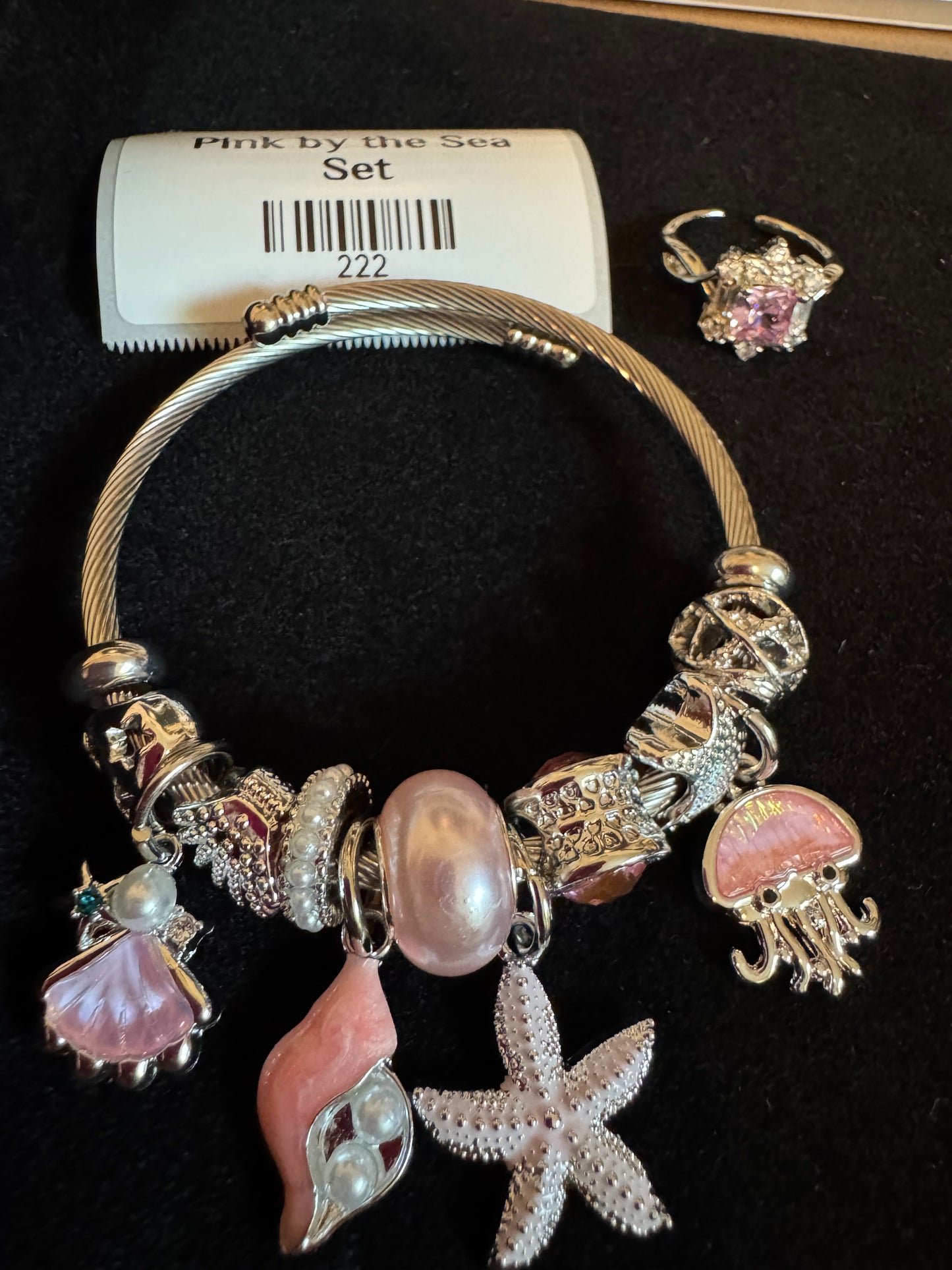 Pink by the Sea  (Adjustable Ring)