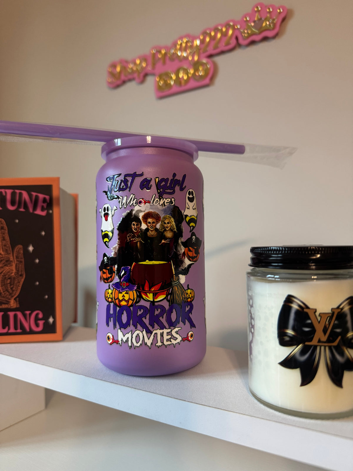 Halloween Cup- Just a Girl Purple