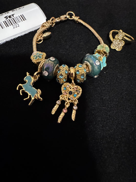 Charlie Bleu set (Adjustable Ring)